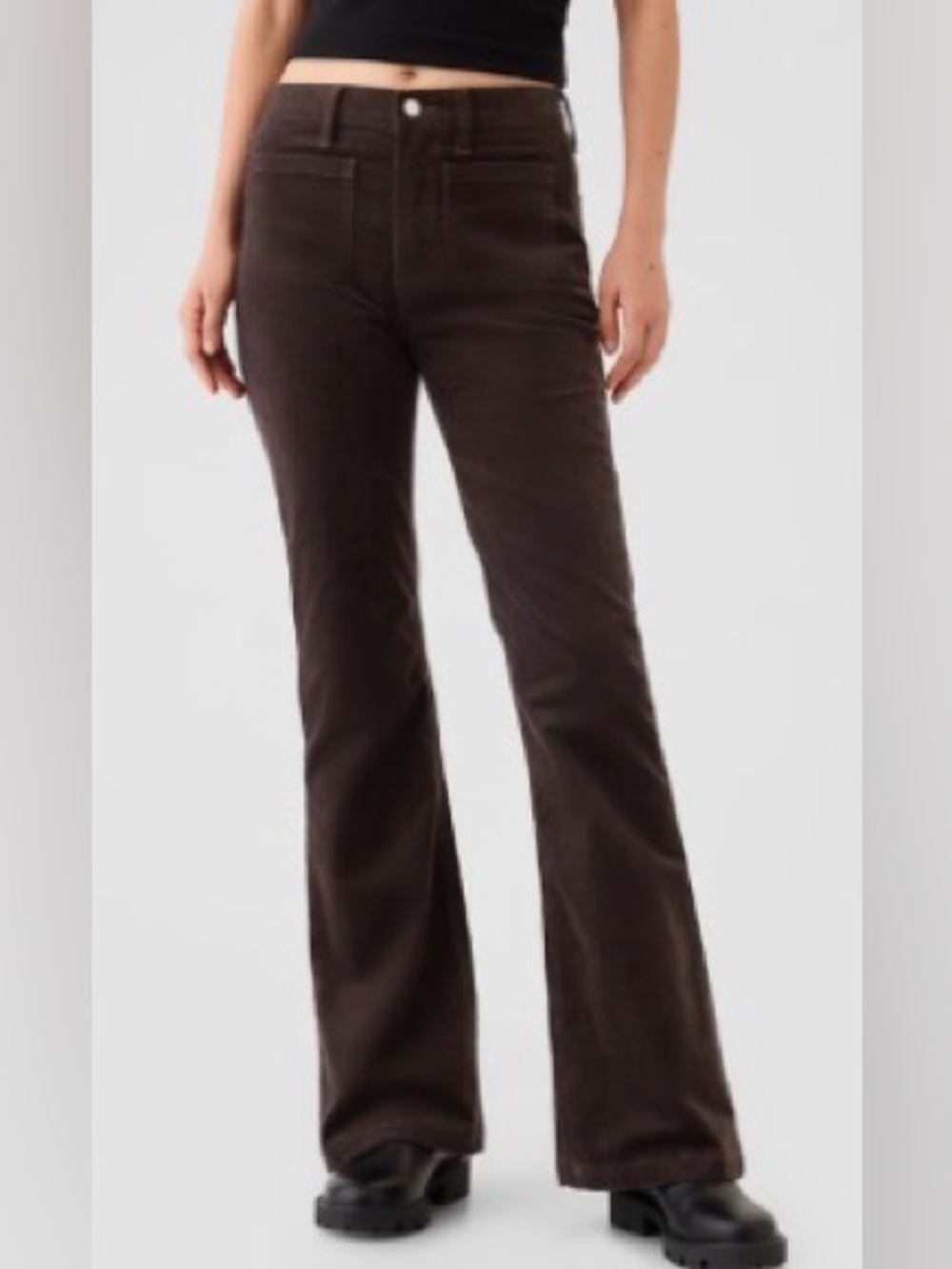 GAP 70s Flare High Rise Corduroy Jeans Brown 6 regular 28R
